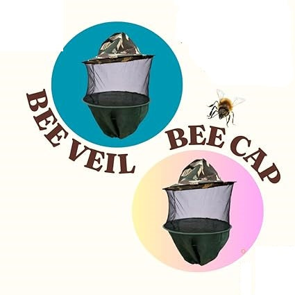 HONEY Bee Cap | Bee Keeper Hat | Beekeeping Veil | Bee Hat and Veil | Army Green Cap Bee Veil- Pack of 10 Piece