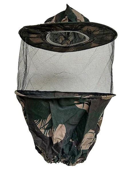 HONEY Bee Cap Honeybee Army Green Cap Bee Veil protection from Honey Bee Sting (Pack of 1)