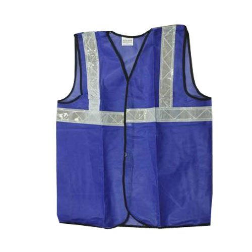 High Visibility Reflective Safety Jacket Blue 1 inch reflective tape For Construction Workers,Traffic Police And Others Working In Ports,Airports Etc (Pack of 1)