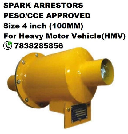 Spark Arrestors, 4.00 Inch -100MM Size, PESO/CCOE Certified with Certificate for Heavy Vehicle