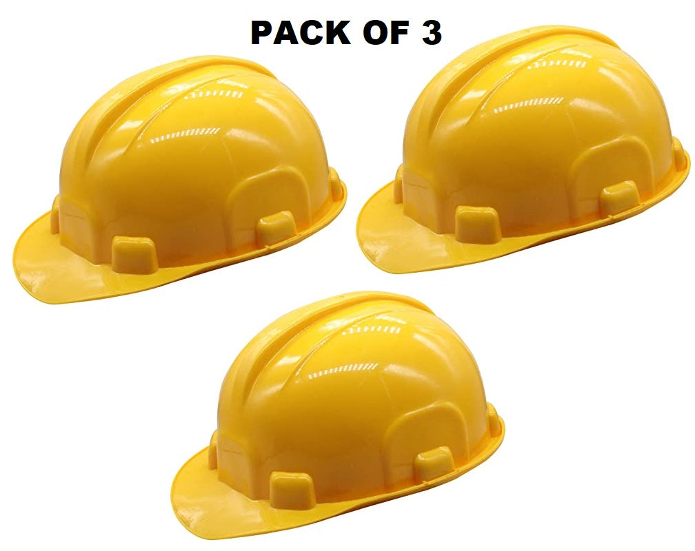 Safety Helmet with Ratchet Type Adjustment for Outdoor Head Protection for Construction and Industrial Work Insulation Work Wear (Pack of 3)