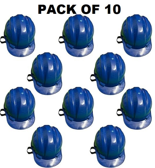 Heavy Duty Superior Industrial Safety Helmet with Hard Hat and Adjustable Chin Strap for Construction and Industrial Work, Insulation Work Wear (Pack of 10)