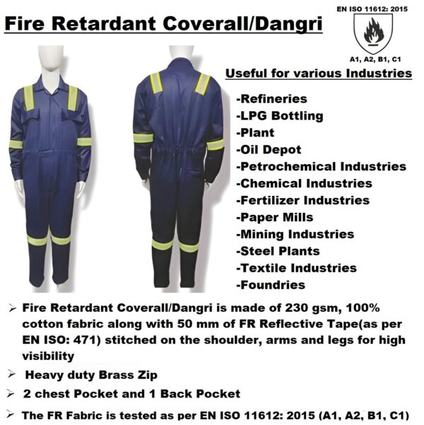 Fire Retardant Coverall Boiler Suit