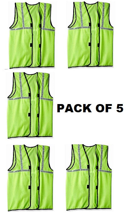 Buy pack of 5 Green Work Wear Reflective Reflector Safety Jacket Waistcoat