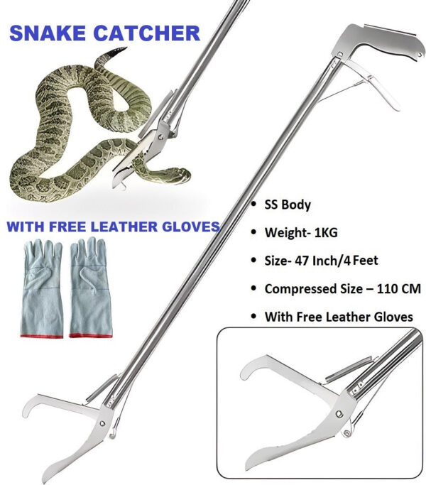 Buy Snake Catcher | Snake Sticks | Snake Catcher Stick with Snake Catcher Leather Gloves- 4 Feet