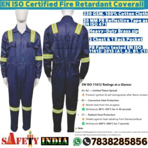 Fire Entry Suit with yellow reflective tape on shoulders, arms, and legs, designed for fire safety in high-risk industries.