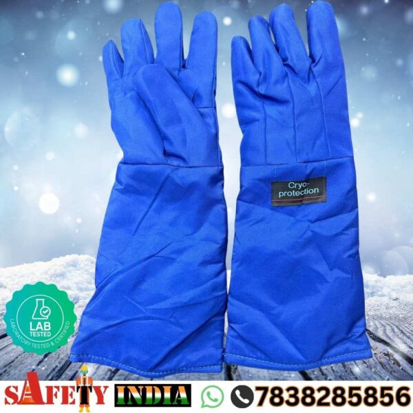 EN Certified Cryogenic Gloves for Liquid Nitrogen (LN₂), Liquid Oxygen (LO₂), LNG & CNG Handling – ISO 17025 NABL Tested Waterproof Cryo Gloves | Cryogenic Hand Gloves for -160°C Protection by Safety India