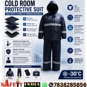 Cold room protective suit with 5 layer insulation freezer suit for -30°C cold storage, thermal jacket pants hood gloves PPE kit EN ISO 15831 certified