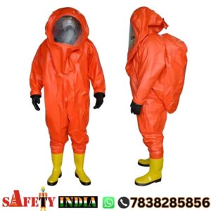 Heavy Duty Chemical Protective Safety Suit – Flame Resistant PVC Chemical Resistant Suit with Boots, Anti Acid Alkali Chemical Protection Clothing, Waterproof Hazmat Chemical Suit, Industrial Full Body Chemical Splash Protection Coverall