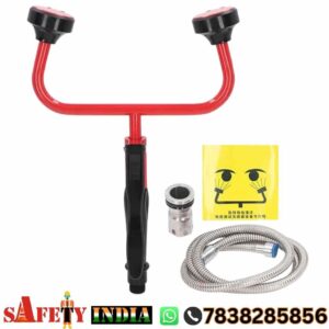 Portable emergency eyewash spray dual nozzle stainless steel hose faucet mounted eye wash kit