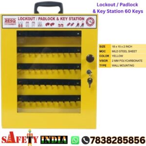 lockout padlock key station 60 keys yellow wall mounted cabinet with transparent door