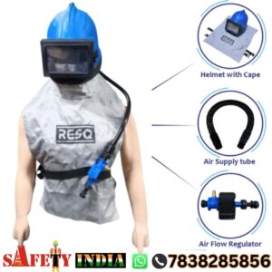 RESQ Sand Blasting Helmet with Hood Air Supply ABS Abrasive Blasting Helmet Front View-2