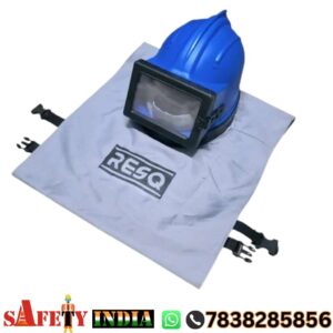 sand blasting helmet with hood ABS air supply abrasive blasting safety helmet front view
