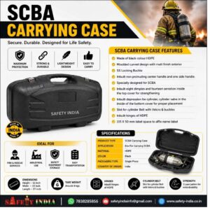 heavy duty SCBA carrying case for fire safety industrial and emergency breathing apparatus transport