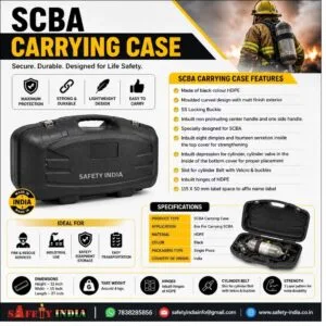 heavy duty SCBA carrying case for fire safety industrial and emergency breathing apparatus transport