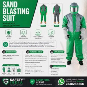 Full body sandblasting suit with hood gloves heavy duty abrasive blasting protective clothing industrial PPE