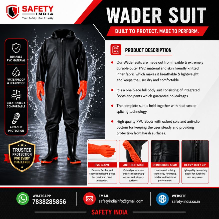 Waterproof PVC wader suit with integrated boots full body fishing and industrial waterproof safety suit
