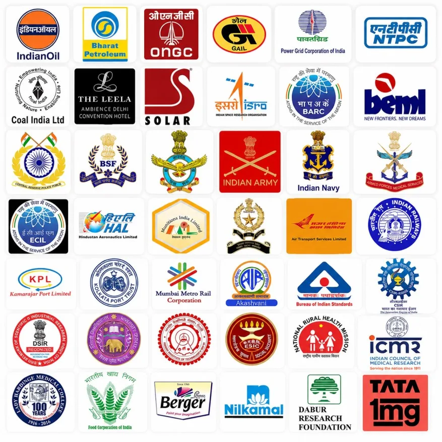 Trusted clients logo collage including Indian Oil, ONGC, GAIL, NTPC, ISRO, Indian Army, Indian Navy, HAL, Tata 1mg and leading government organizations associated with Safety India industrial safety equipment supplier in India.