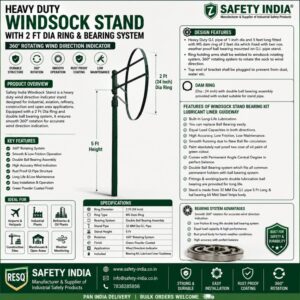 Heavy duty windsock stand Safety India — 360 degree wind direction indicator stand