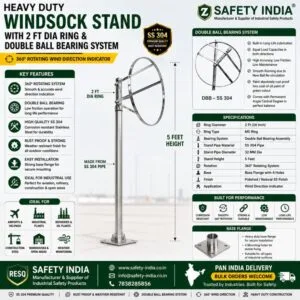 SS 304 Windsock Pole Safety India — stainless steel wind cone support stand